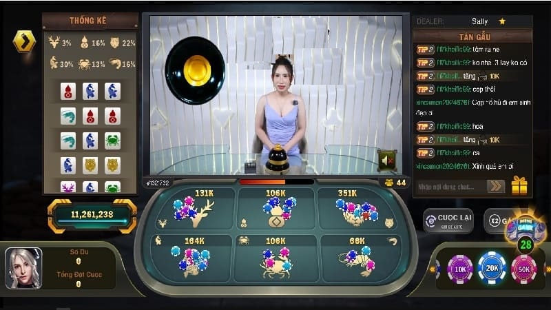 Bầu Cua livestream Tin88 tương tác trực tiếp với dealer