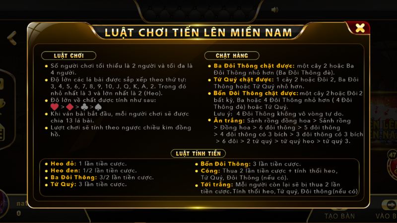 Quy tắc đánh bài tiến lên miền Nam Tin88
