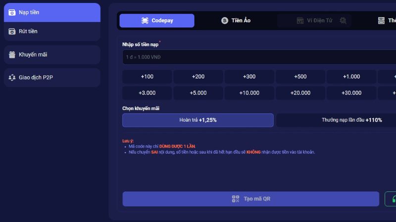 nạp rút tiền tại nhà cái tin88
